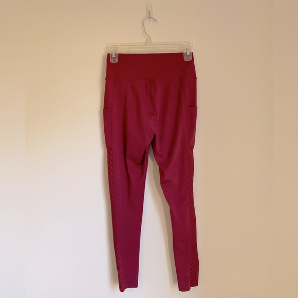 SHEIN burgundy workout leggings with sheer cutouts Size S - Picture 2 of 7
